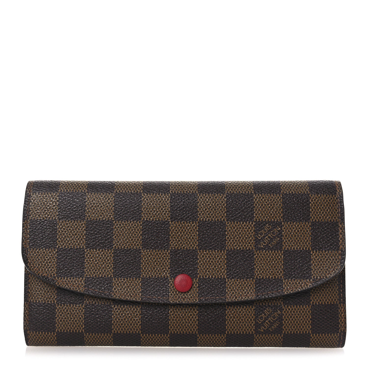 Louis Vuitton Damier Ebene Emilie Wallet Red 1 of 8