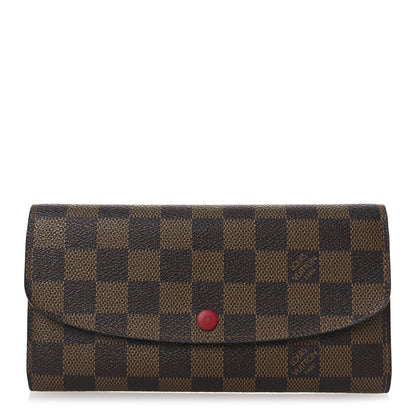 Louis Vuitton Damier Ebene Emilie Wallet Red 1 of 8