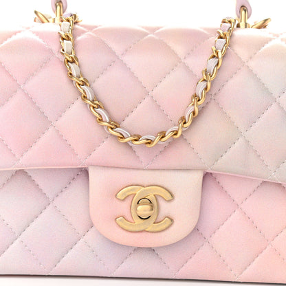 Chanel Lambskin Quilted Ombre Mini Top Handle Rectangular Flap Pink Multicolor 8 of 11