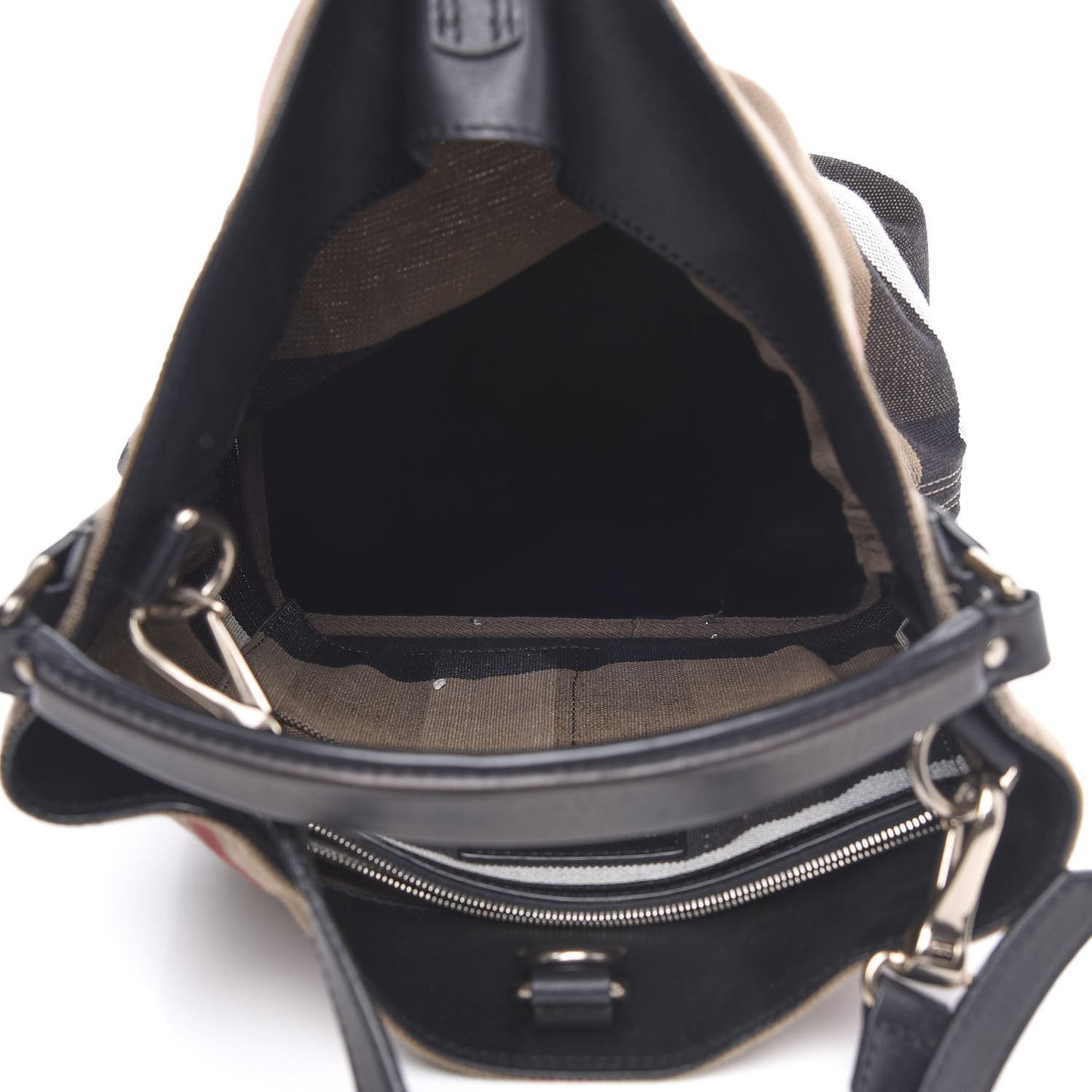 Canvas Mega Check Medium Ashby Hobo Black
