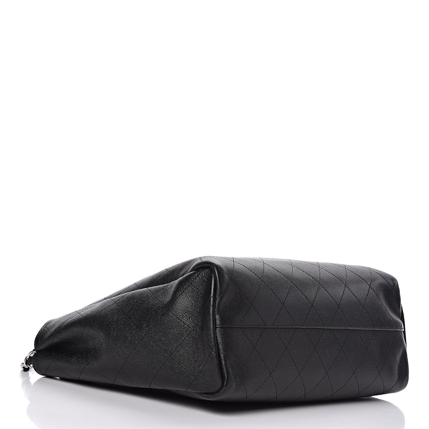 Caviar Stitched Large Shopping Tote Black