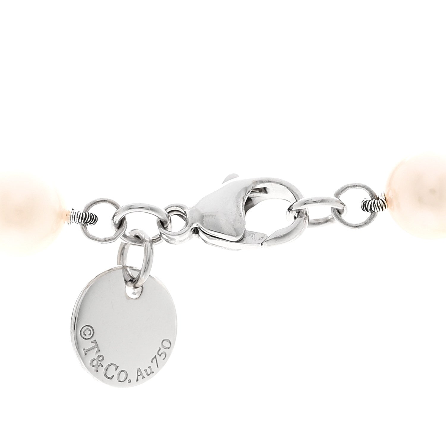 Tiffany 18K White Gold Akoya Cultured Pearl 7-7.5mm Essential Necklace 4 of 5