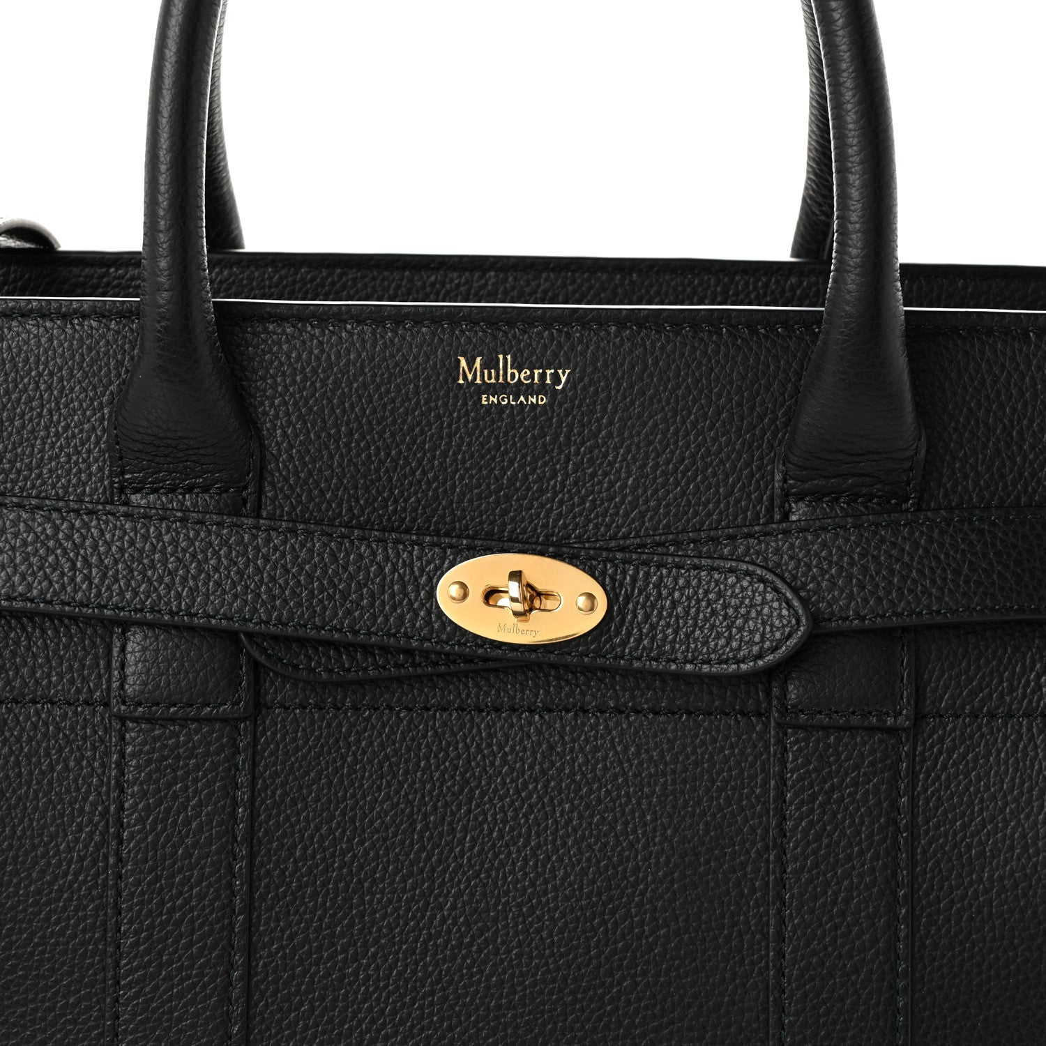 Mulberry Classic Grain Small Bayswater Zip Tote Black 7 of 9