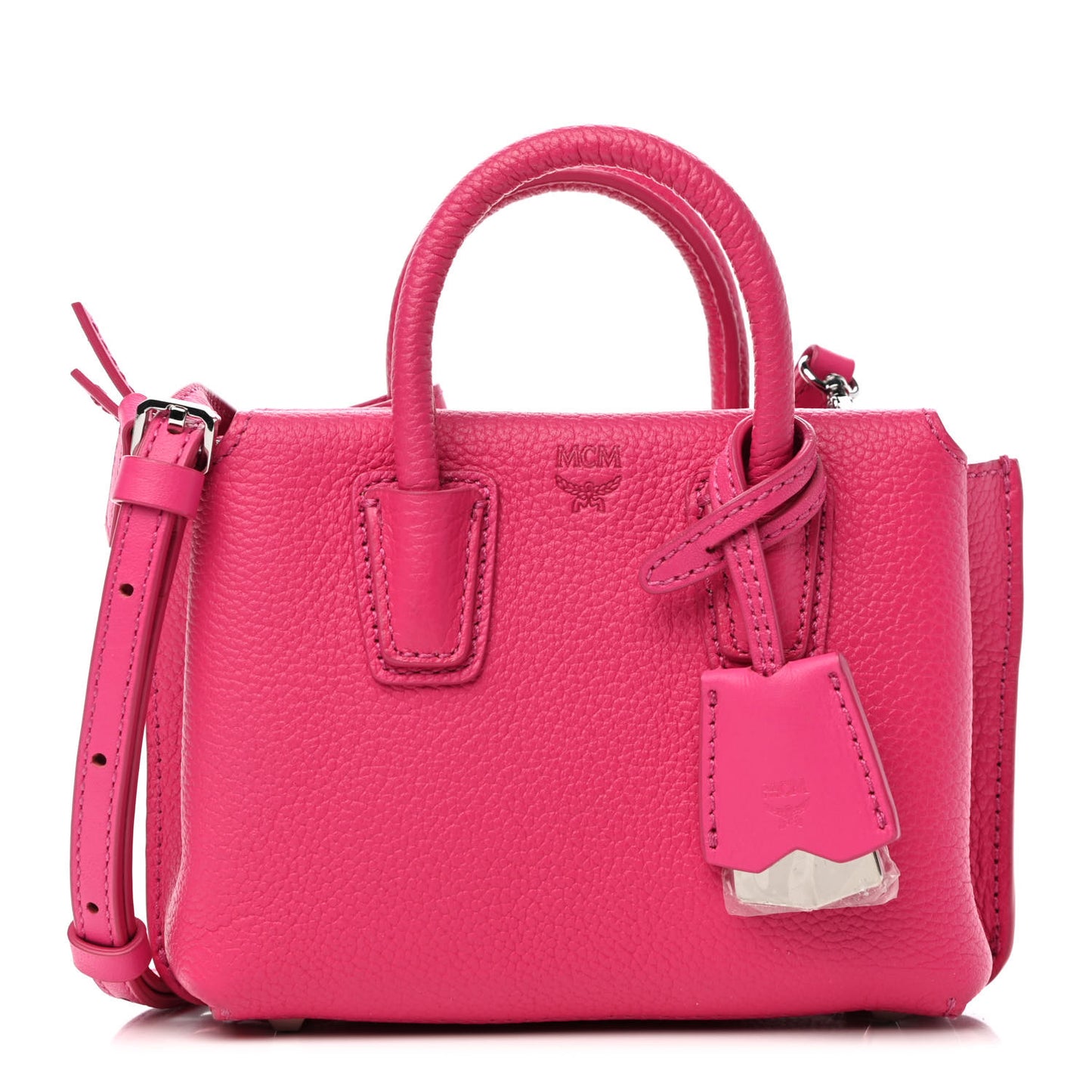 Grained Calfskin X-Mini Milla Tote Beetroot Pink