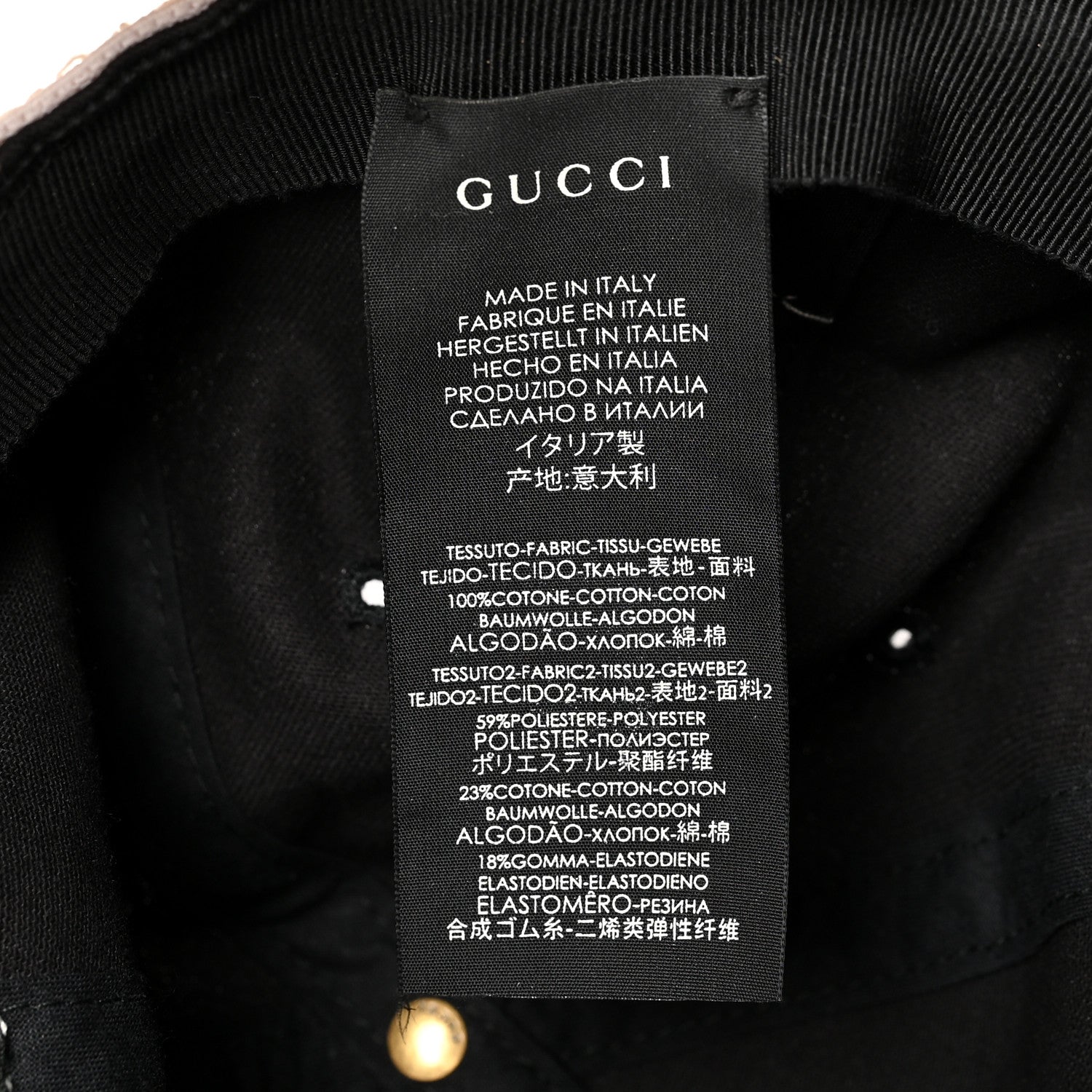 Gucci Gabardine Gucci Headband Baseball Hat XXL Black 8 of 9