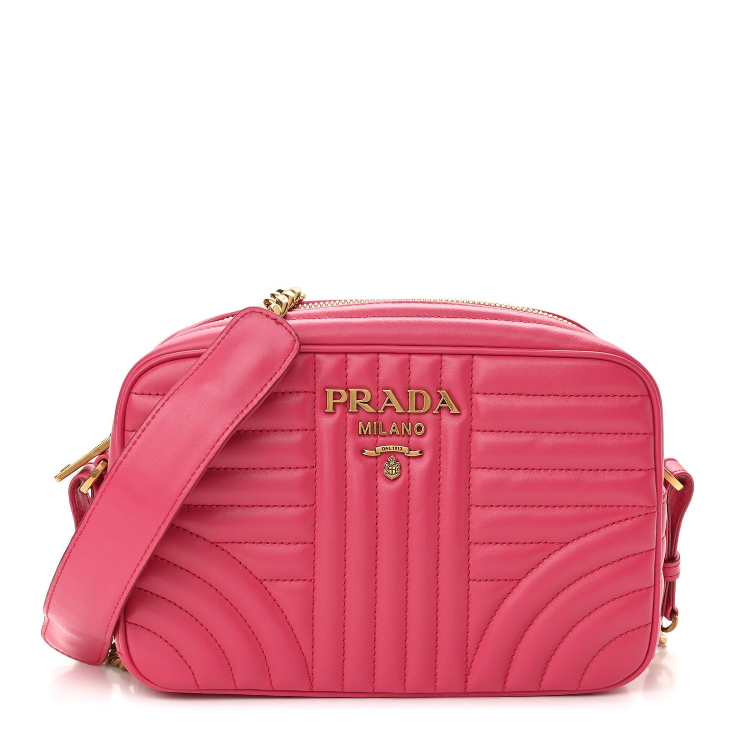 Soft Calfskin Diagramme Camera Bag Magenta