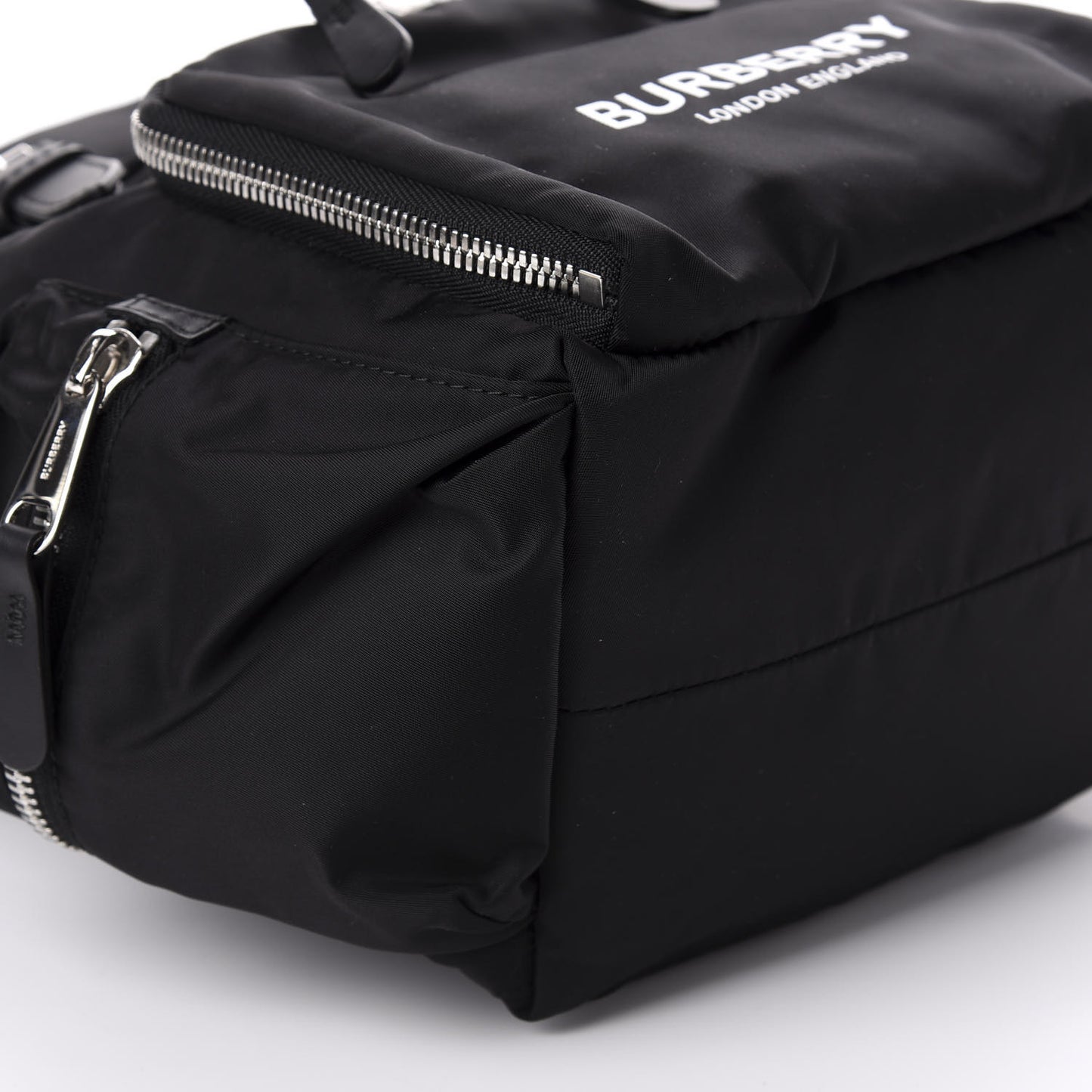 Nylon Logo Print Medium Rucksack Backpack Black