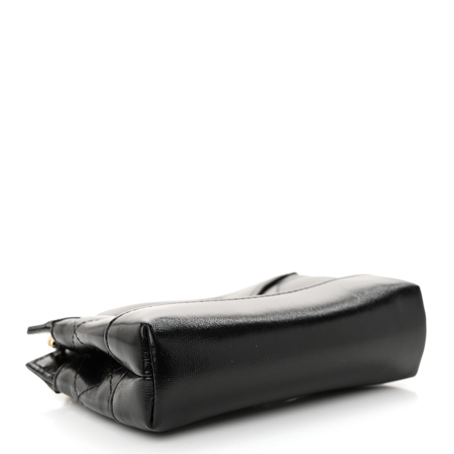 Chanel Shiny Lambskin Quilted Micro 31 Clutch With Chain Black 4 of 12