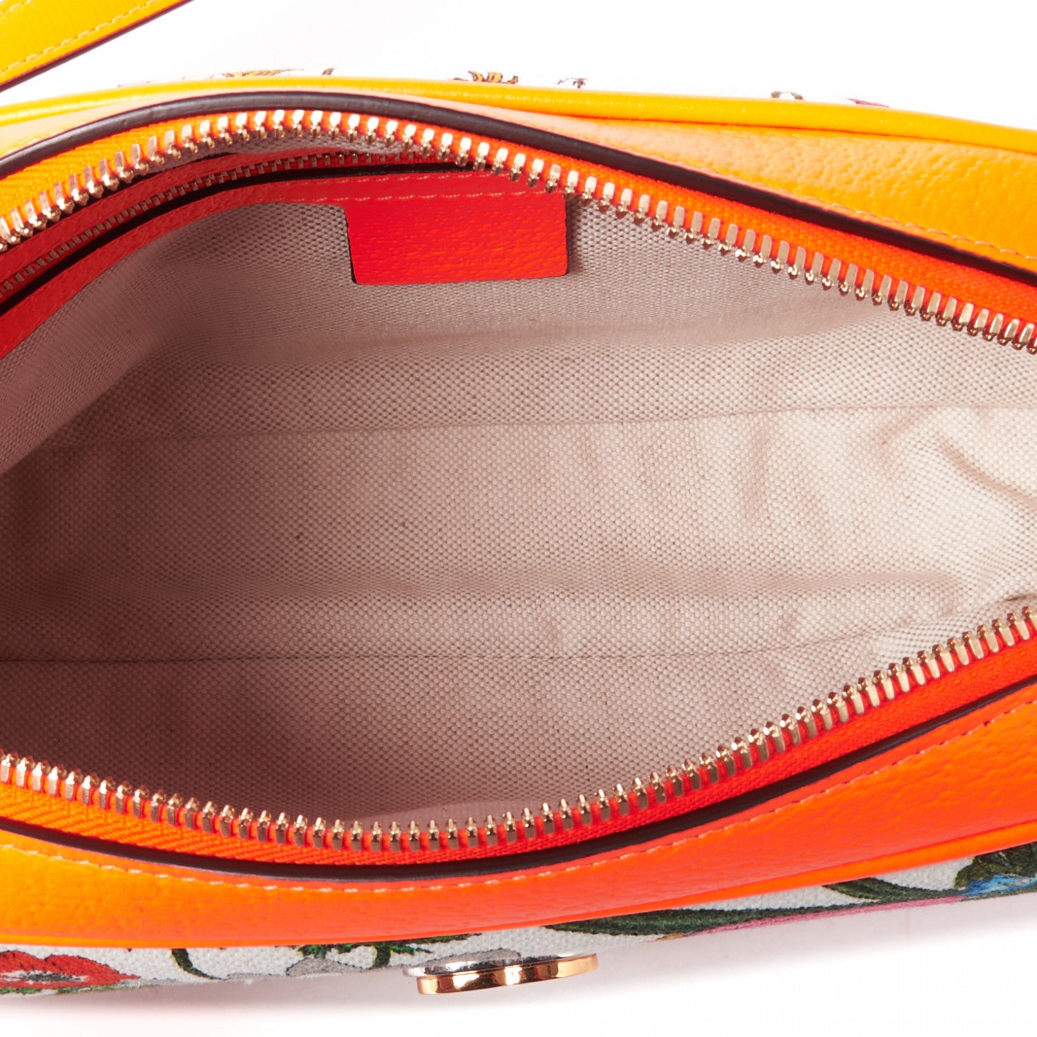 Gucci Canvas Flora Floral Shoulder Bag White Orange Fluo 4 of 8