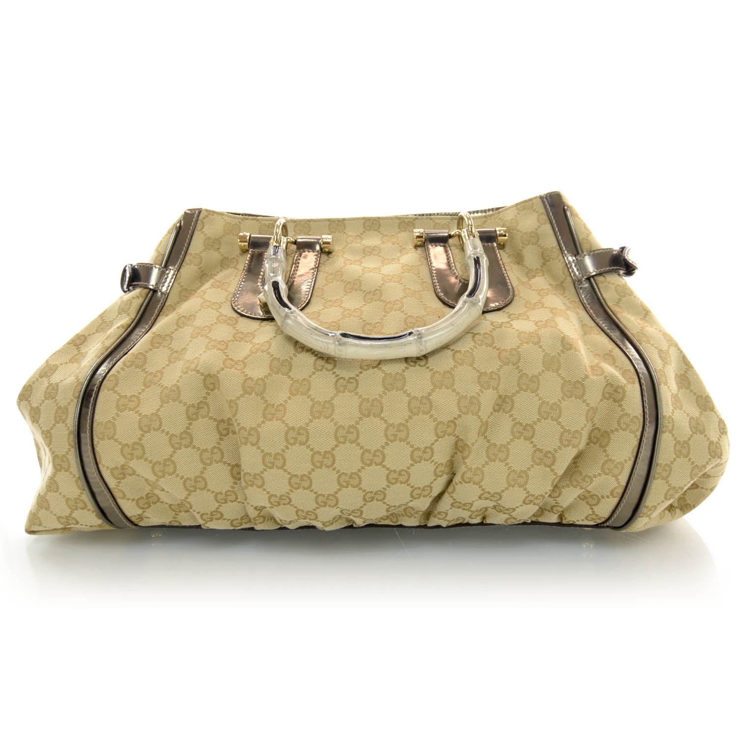 Gucci Monogram Pop Bamboo Top Handle Tote 3 of 9