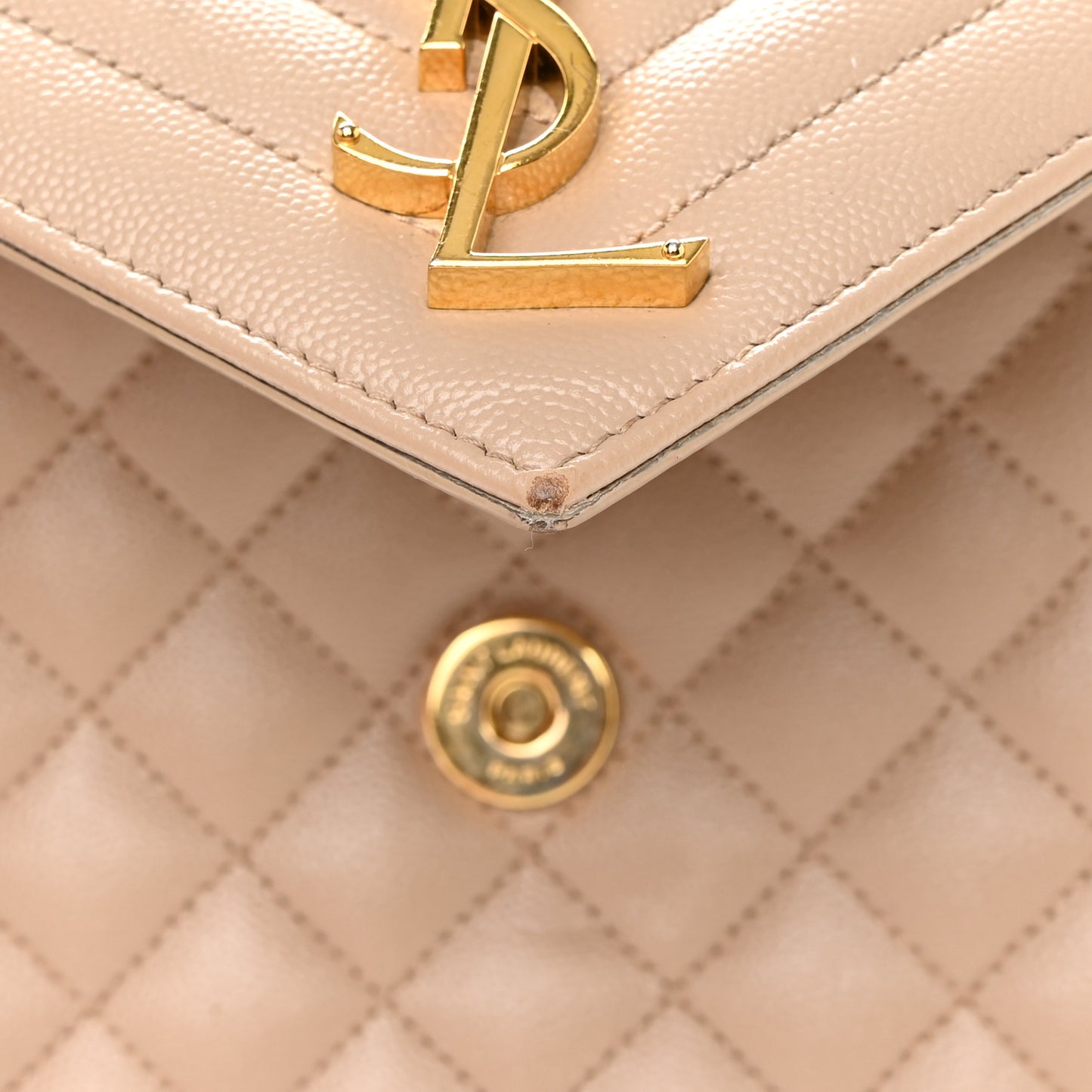 Grain De Poudre Mixed Matelasse Large Triquilt Monogram Satchel Dark Beige