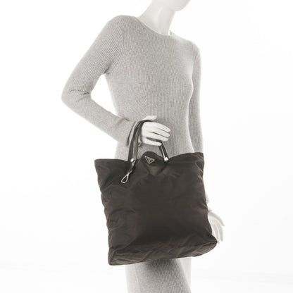 Prada Tessuto Nylon Saffiano Shopping Tote Ebano 2 of 6