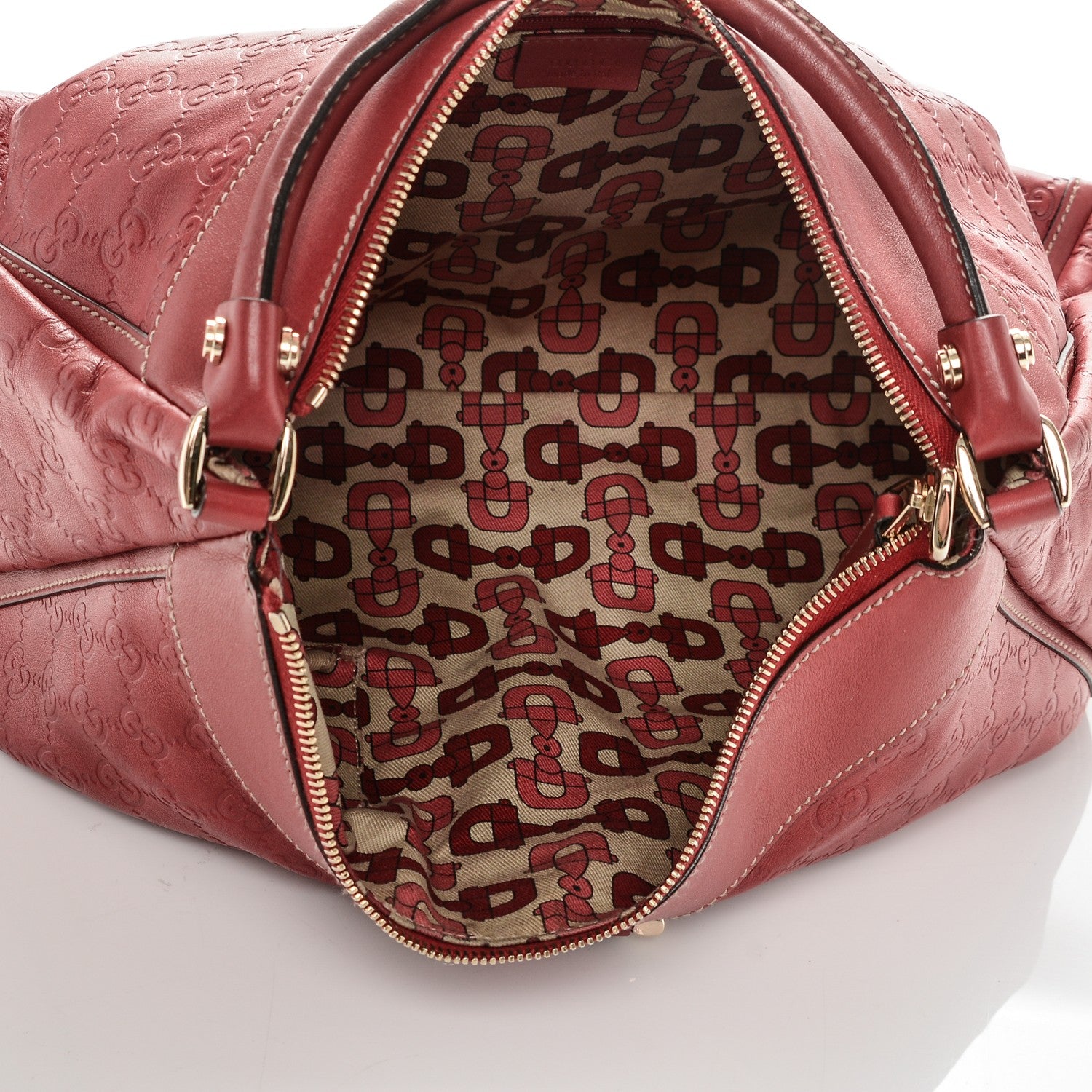 Gucci Guccissima Large D Gold Hobo Red 11 of 12