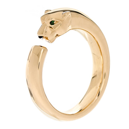 Cartier 18K Yellow Gold Tsavorite Onyx Panthere De Cartier Ring 56 7.75 1 of 5