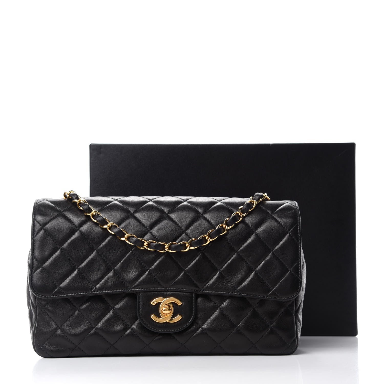 Chanel Lambskin Quilted Medium Single Flap Black 12 of 12