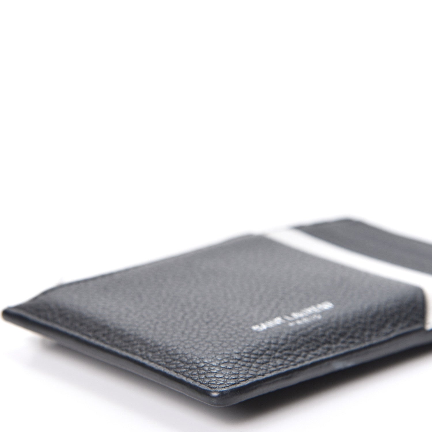 Saint Laurent Grained Calfskin 5 Fragments Zip Pouch Card Holder Black 4 of 9