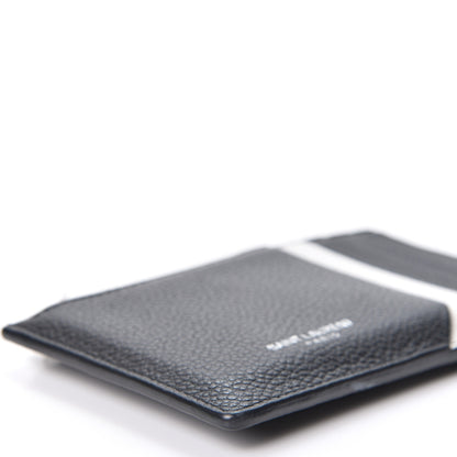Saint Laurent Grained Calfskin 5 Fragments Zip Pouch Card Holder Black 4 of 9