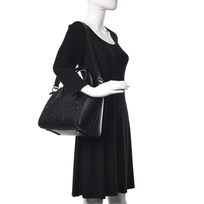 Givenchy Grained Calfskin Crocodile Embossed Inlay Small Antigona Black 2 of 10