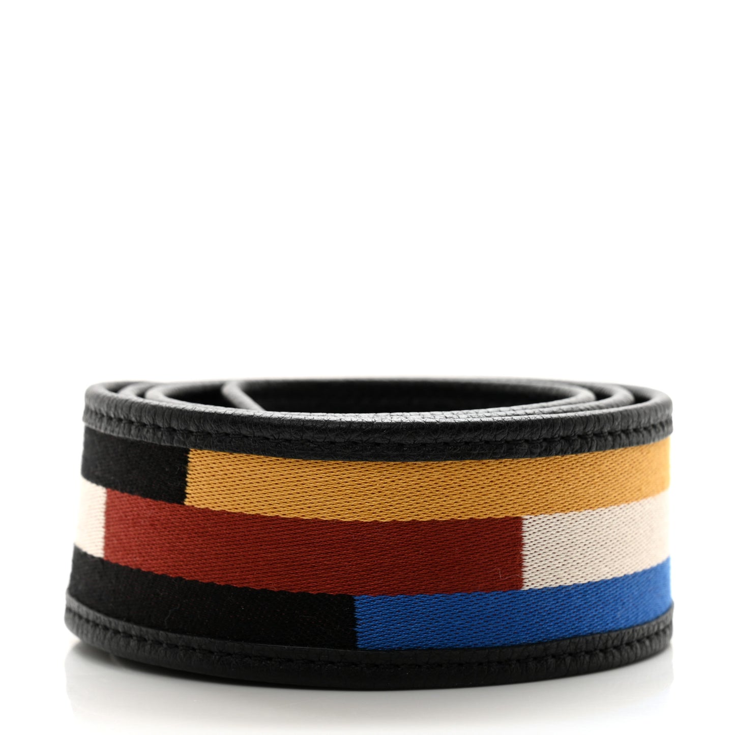 Canvas Calfskin Across Strap Black Multicolor