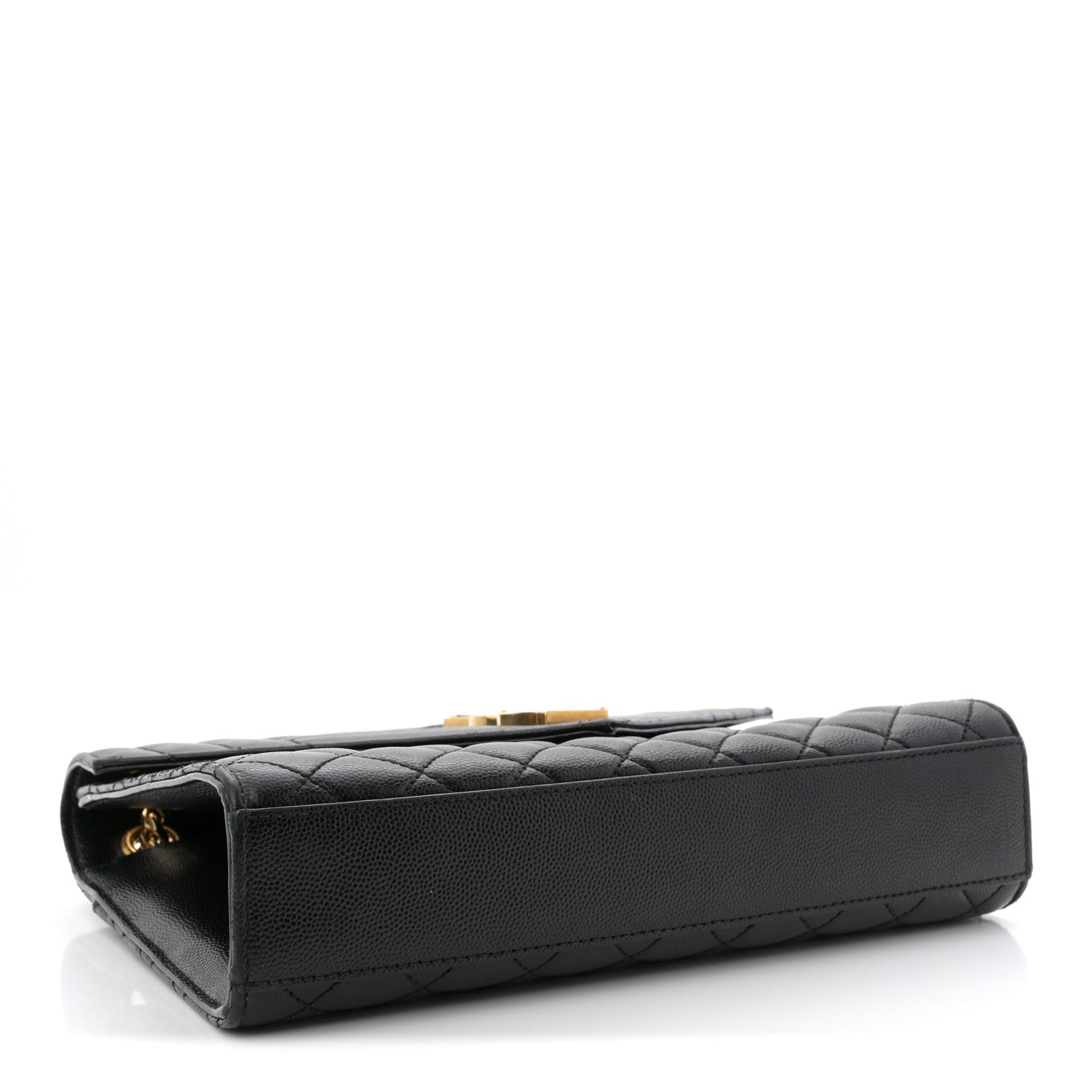 Saint Laurent Grain De Poudre Textured Mixed Matelasse Triquilt Medium Monogram Satchel Black 4 of 11