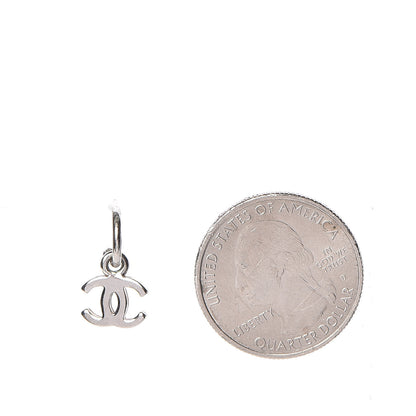 Chanel Ruthenium CC Drop Earrings Silver 2 of 3