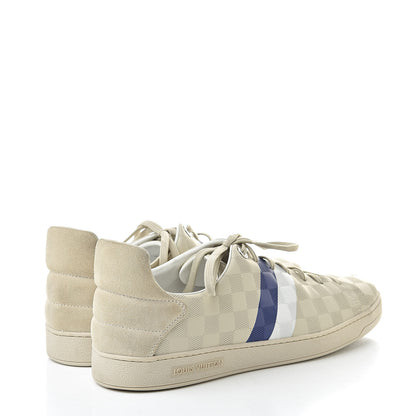 Louis Vuitton Calfskin Damier Embossed Frontrow Sneakers 10 Creme 4 of 8