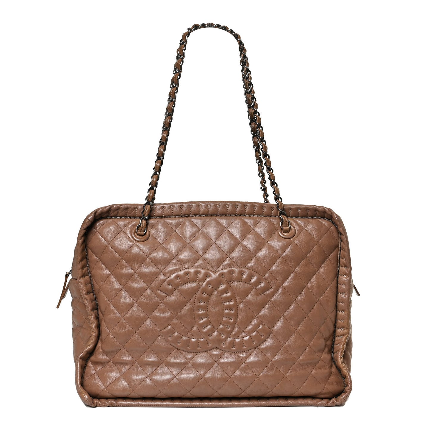 Calfskin Quilted Istanbul Shoulder Bag Beige