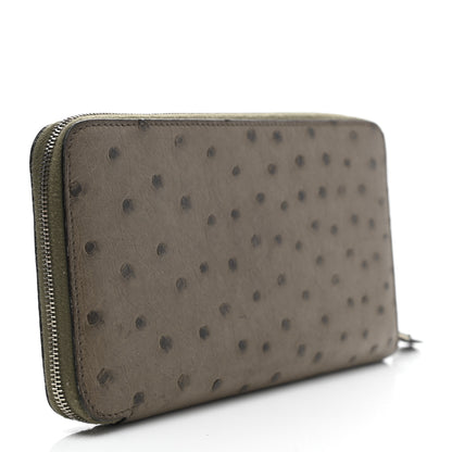 Hermes Ostrich Azap Wallet Gris Tourterelle 3 of 13