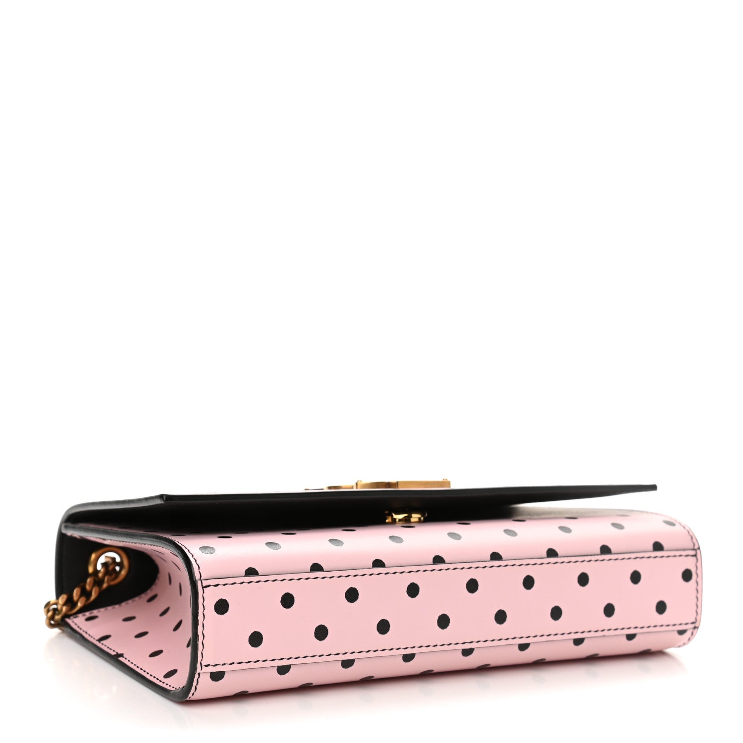 Saint Laurent Calfskin Polka Dot Small Monogram Kate Satchel Rose Black 4 of 12