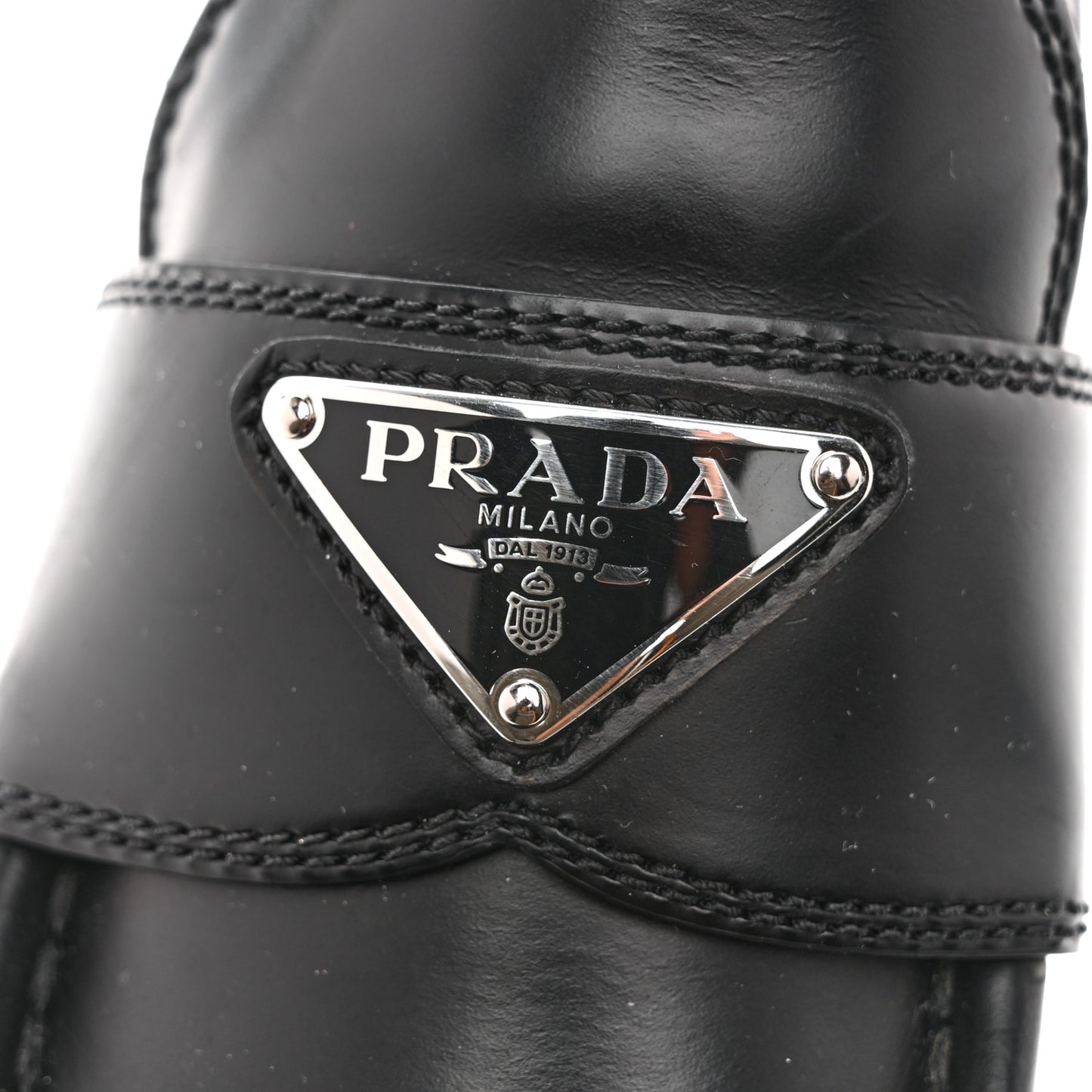 Spazzolato Rois Metal Triangle Logo Monolith 55mm Loafers 38.5 Black 37.5 Black