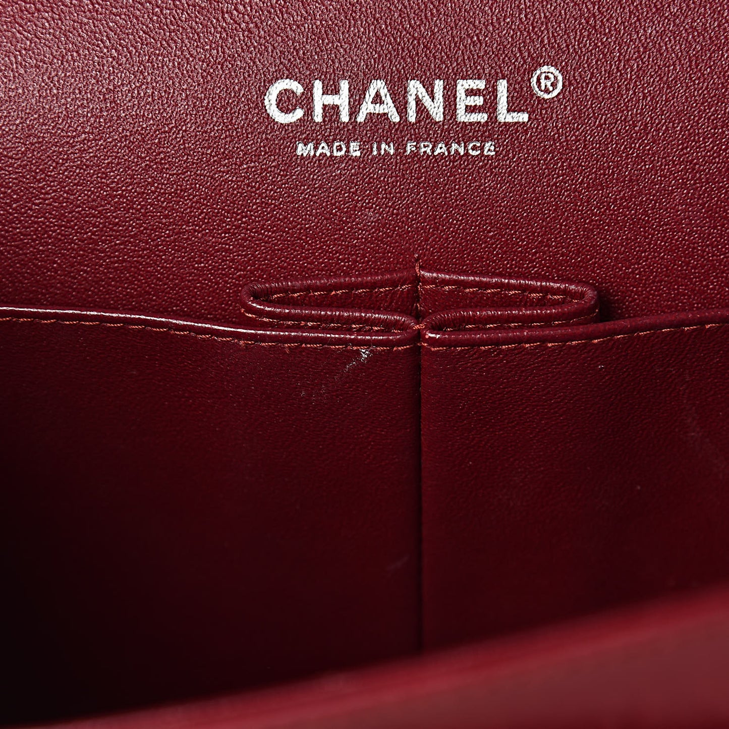 Patent Quilted Jumbo Double Flap Dark Red