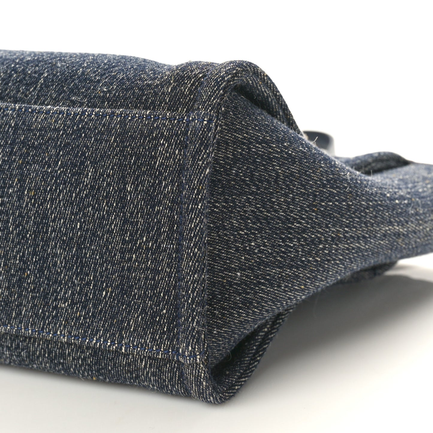 Denim Small Deauville Tote Dark Blue White