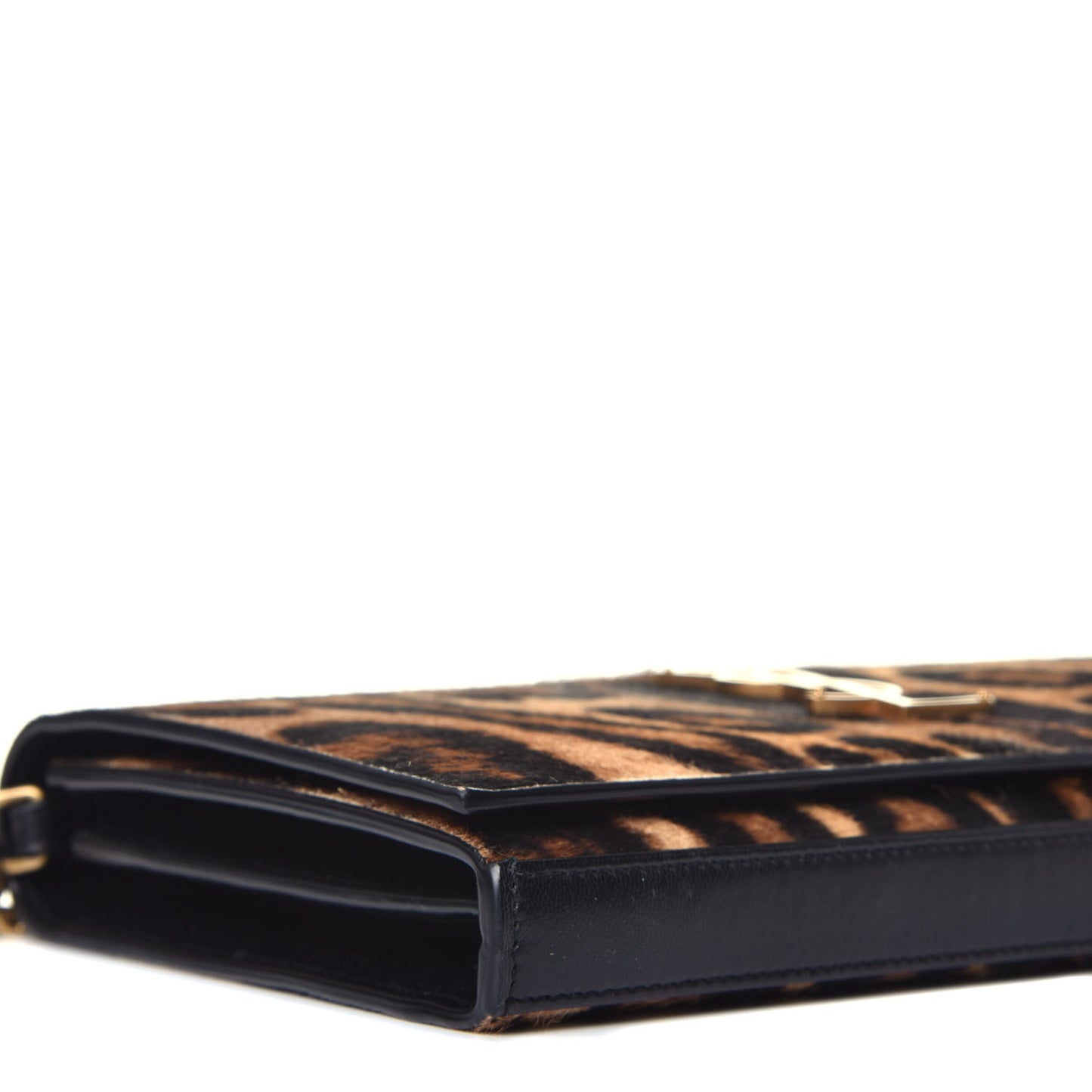 Calf Hair Monogram Chain Wallet Leopard