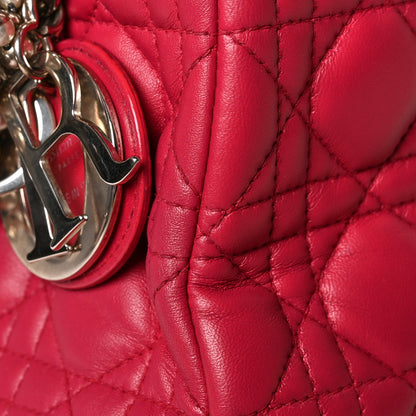 Christian Dior Lambskin Cannage Medium Pearl Lady Dior Dark Pink 11 of 11