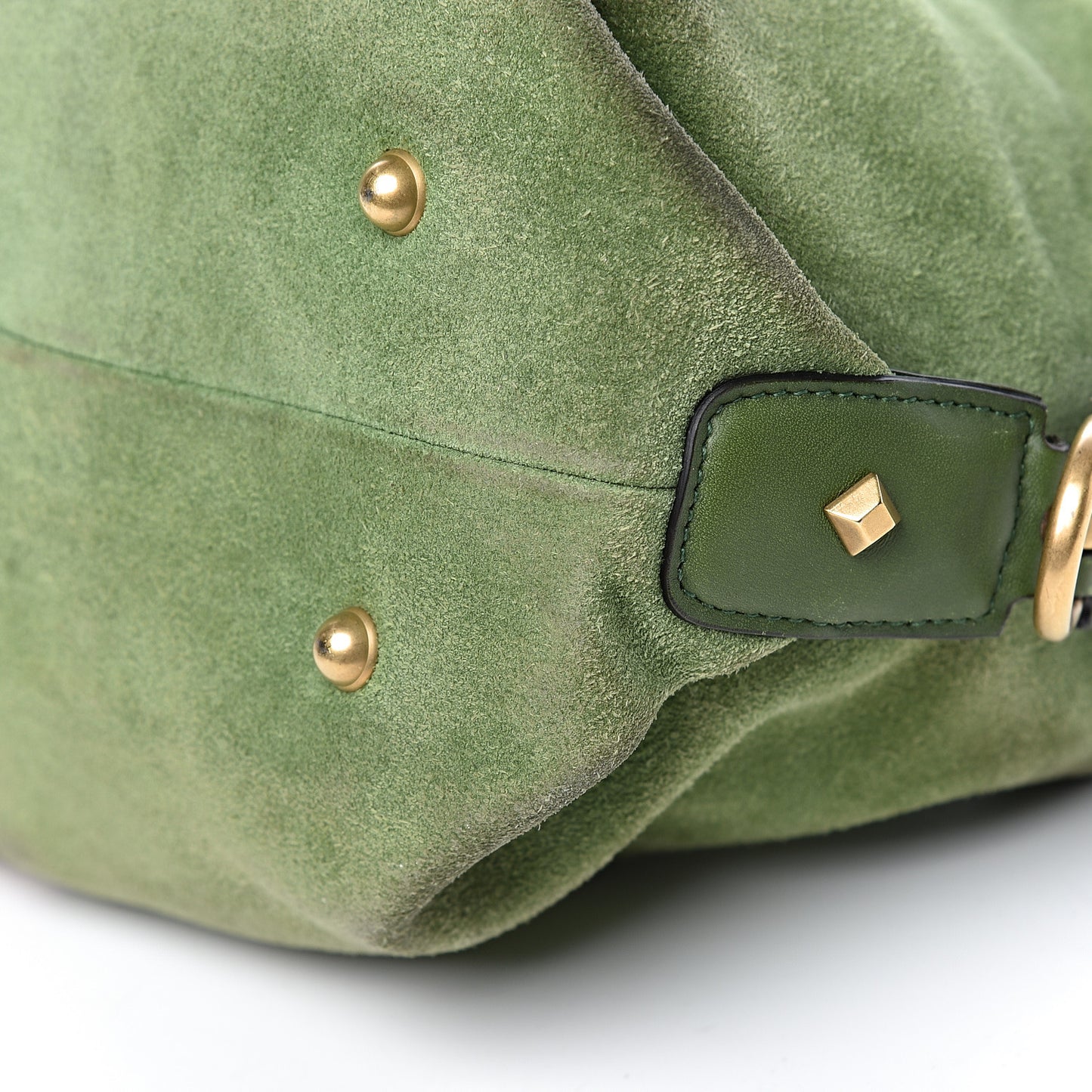 Suede Monogram Small Boston Green