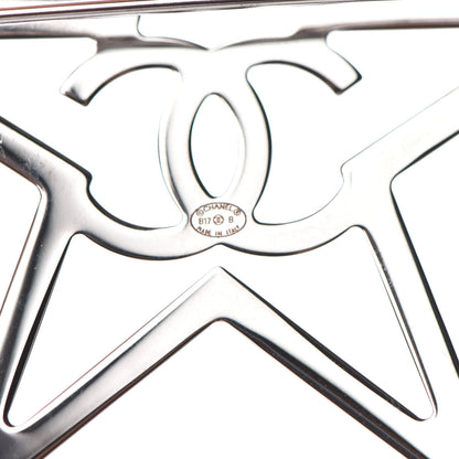Chanel Ruthenium Crystal Star CC Brooch Blue 4 of 5