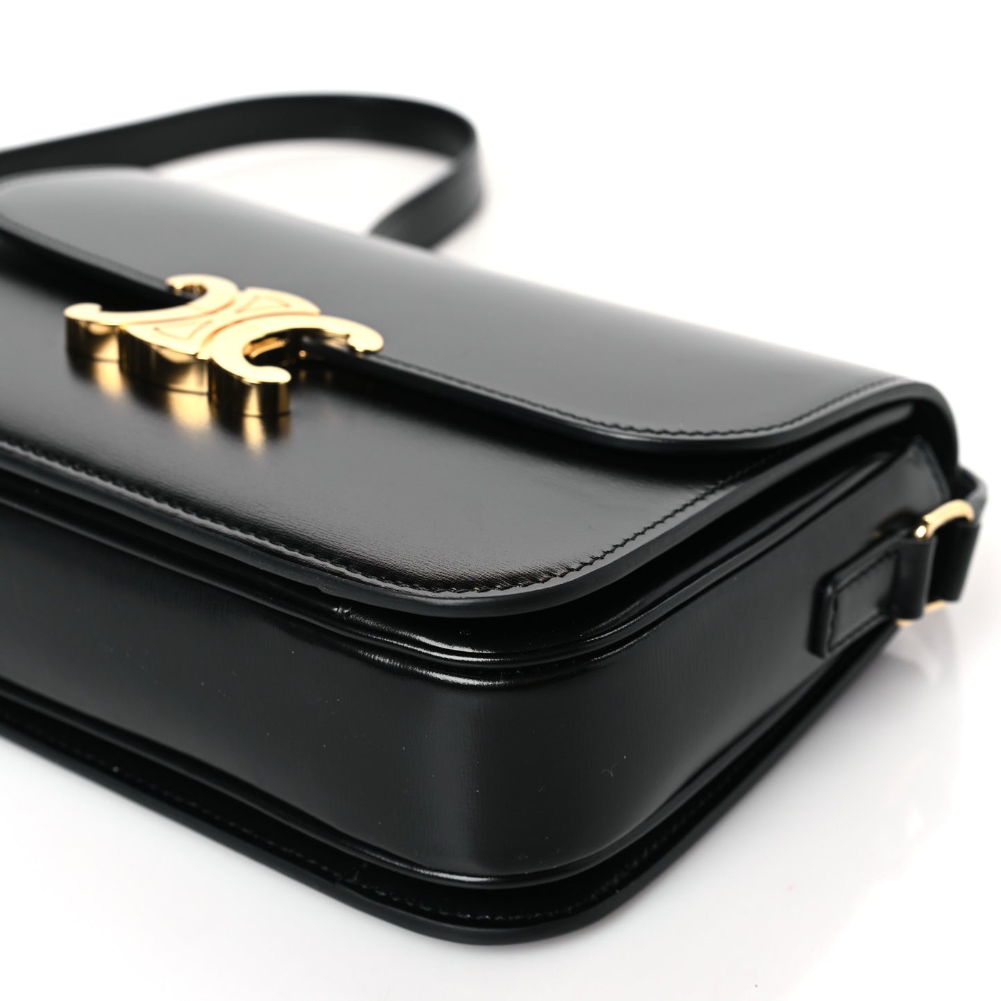 Shiny Calfskin Medium Triomphe Black