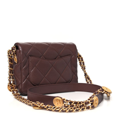 Chanel Caviar Quilted Mini Twist Your Buttons Flap Burgundy 3 of 11