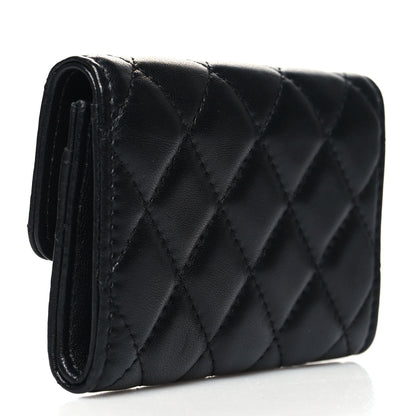 Chanel Lambskin Quilted Flap Card Holder Wallet Black 3 of 11