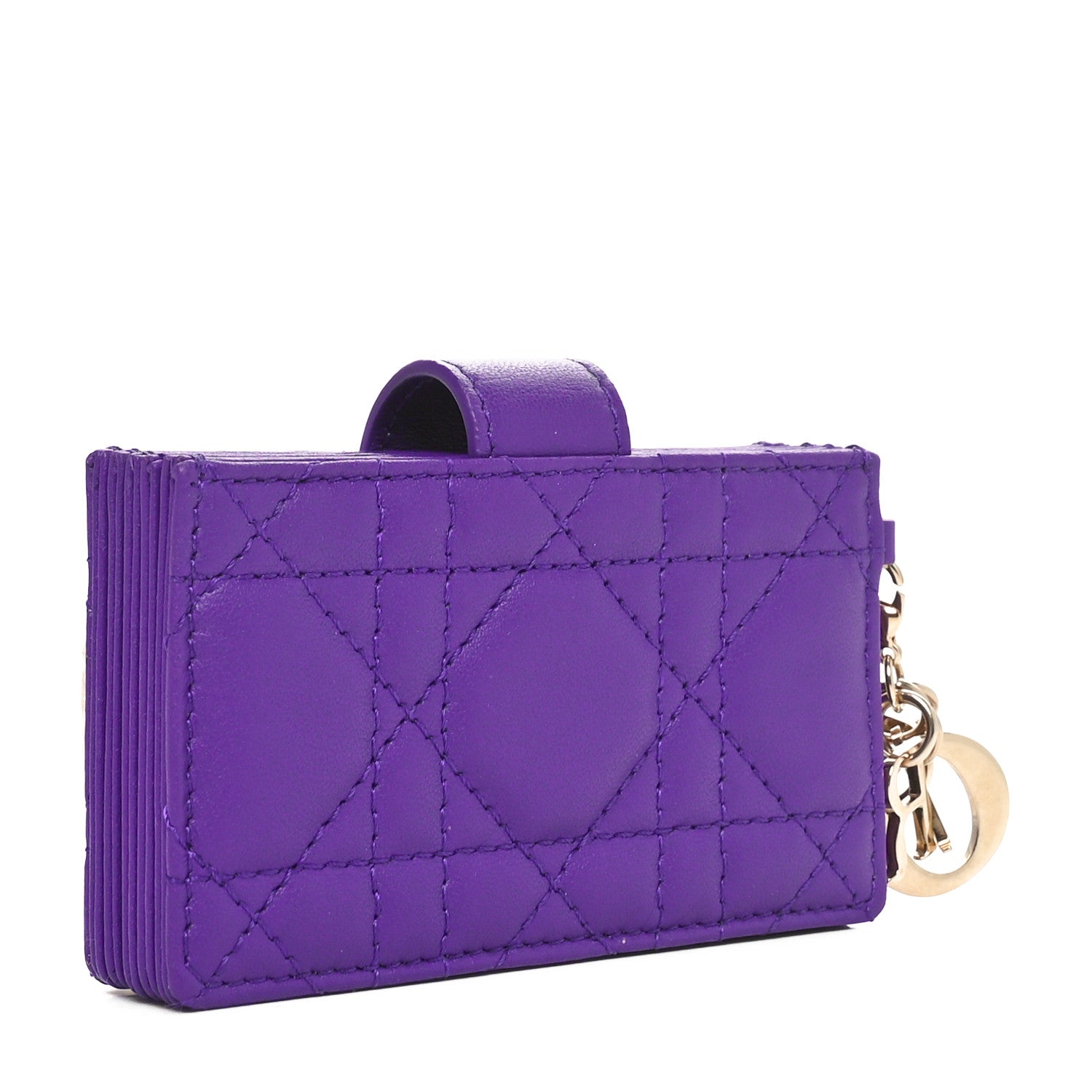 Christian Dior Lambskin Cannage Lady Dior Jasmine 5-Gusset Card Holder Purple Jamu 3 of 7