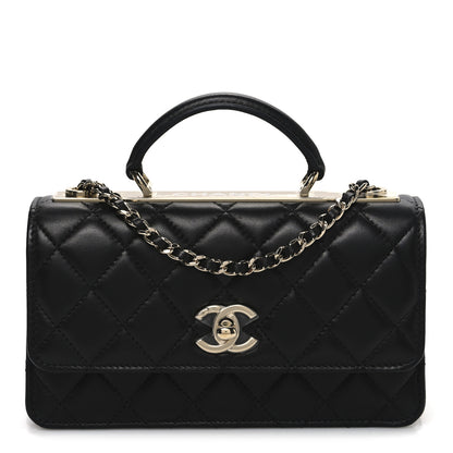 Chanel Lambskin Quilted Trendy CC Dual Handle Clutch With Chain Black 1 of 12
