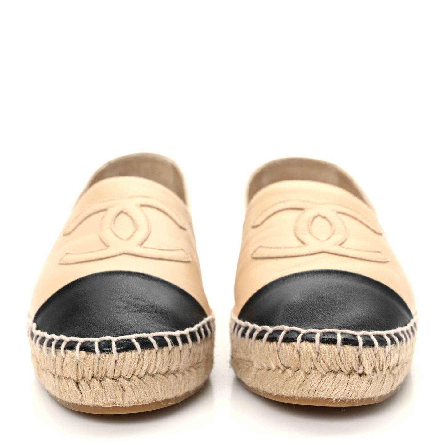 Lambskin CC Espadrilles 38 Beige Black