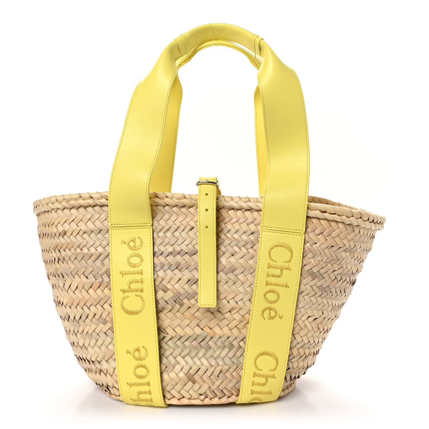 Chloe Raffia Smooth Calfskin Medium Sense Basket Daffodil Yellow 1 of 10