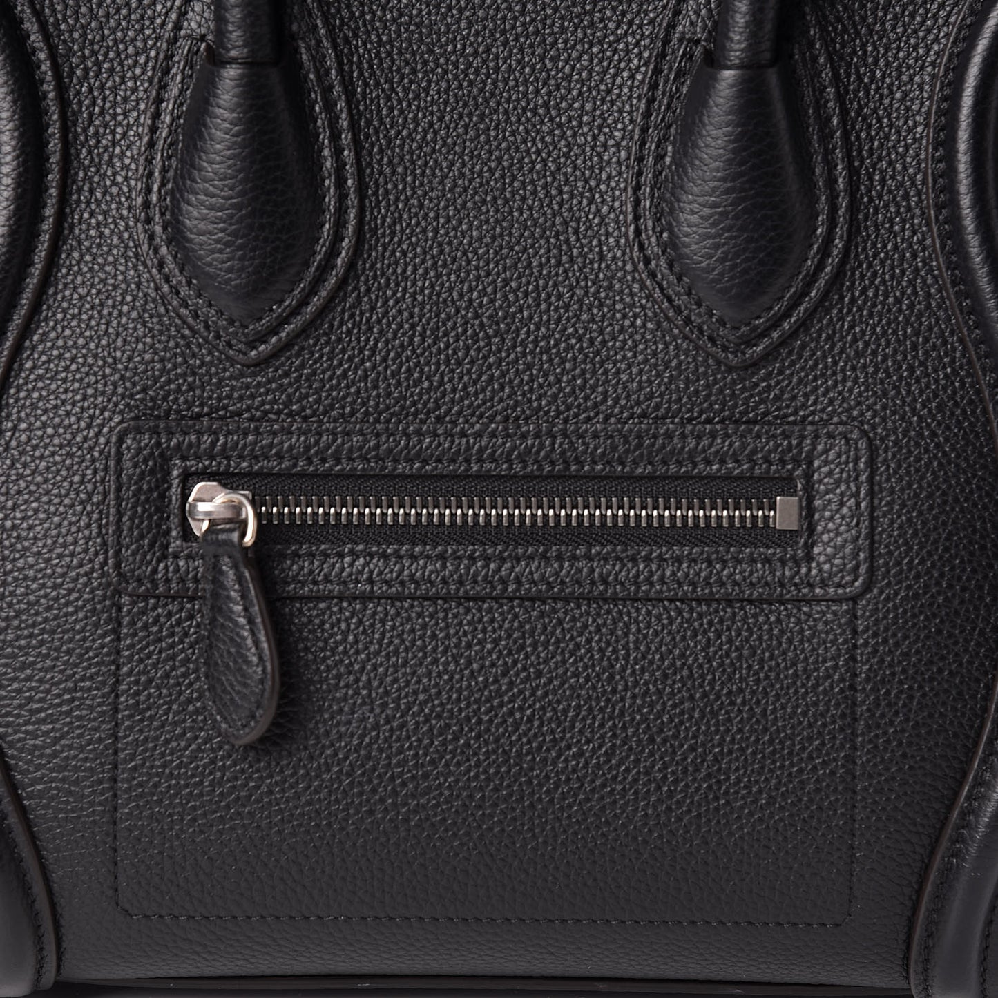 Drummed Calfskin Micro Luggage Black