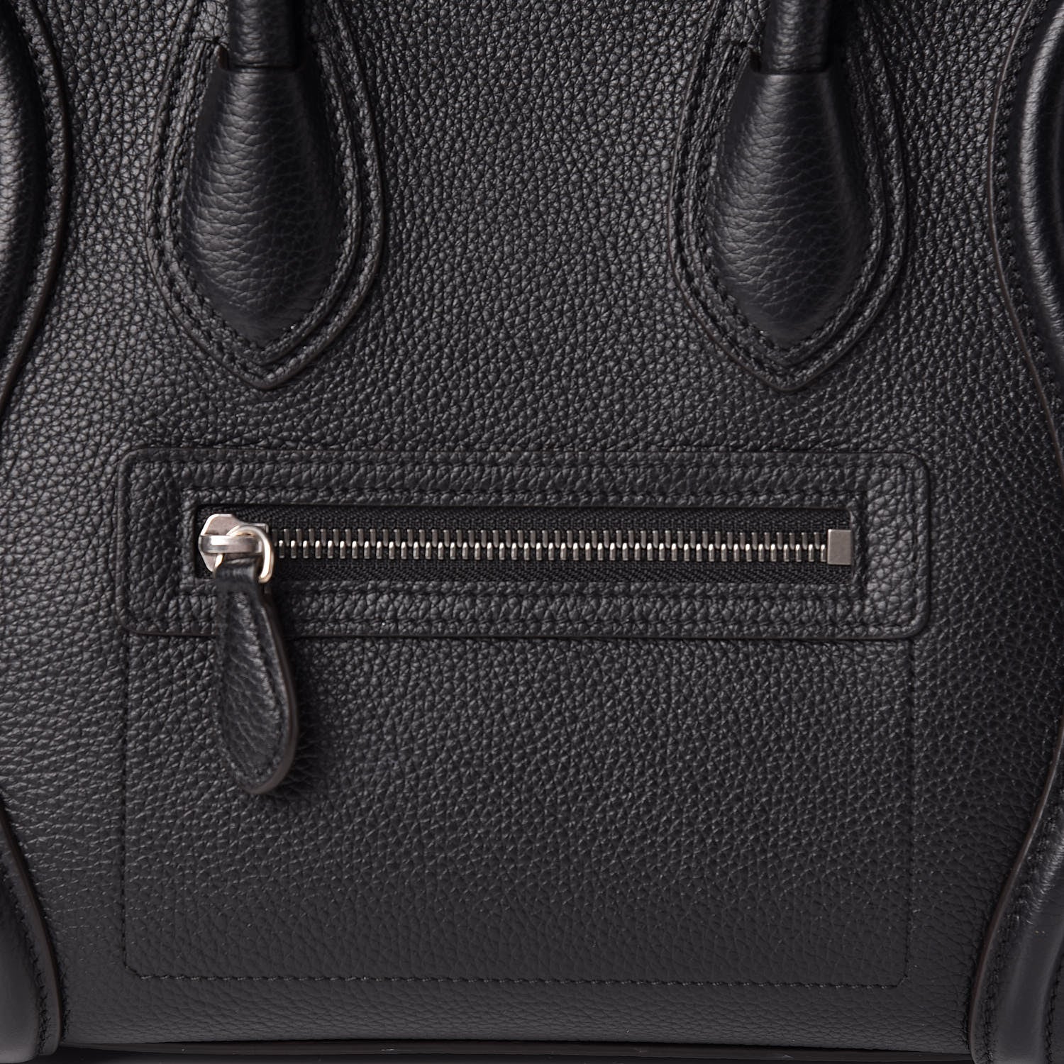 Celine Drummed Calfskin Micro Luggage Black 8 of 10