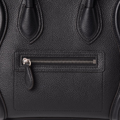 Celine Drummed Calfskin Micro Luggage Black 8 of 10