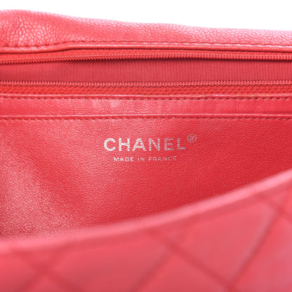 Chanel Washed Caviar Quilted Maxi Single Flap Fuchsia 6 of 9