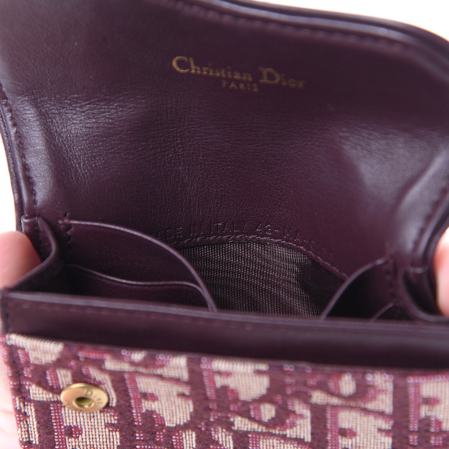 Oblique Saddle Card Holder Bordeaux