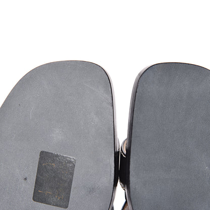 Hermes Box Calfskin Oran Sandals 36.5 Black 8 of 9