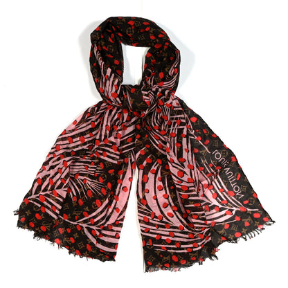 Louis Vuitton Silk Monogram Jungle Dots Scarf Sugar Pink Poppy 1 of 5